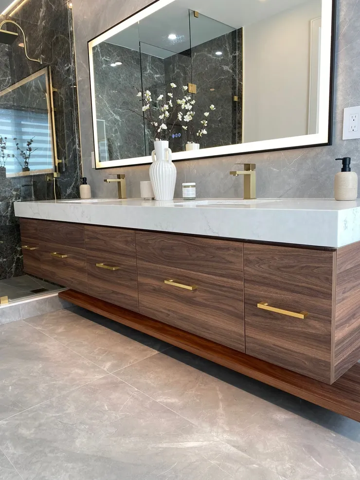 Master Bed Room Vanity Grain Match Walnut North York Toronto